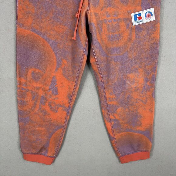 ASAP WORLDWIDE Russell Pants Mens Medium Rust Graphic Sweatpants Skull Street - Picture 4 of 16